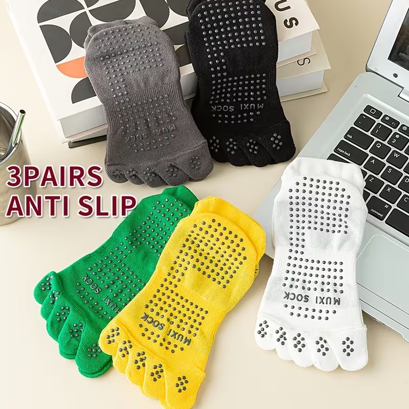 Men's 3-Pair Toe Socks Anti-Sl - đánh giá và giá Grip Sock Yoga
