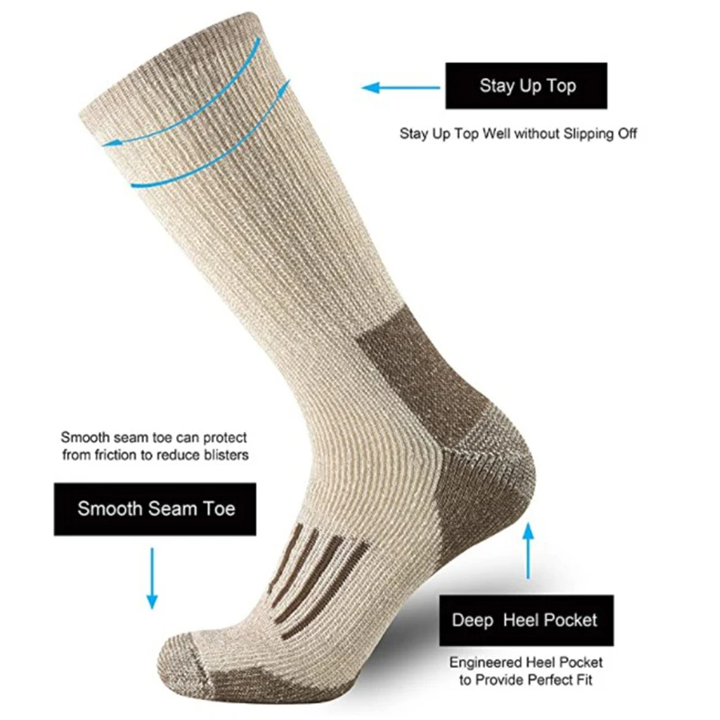 80% Wool Socks Warm Thicken Hi - đánh giá và giá Wool Hiking Sock