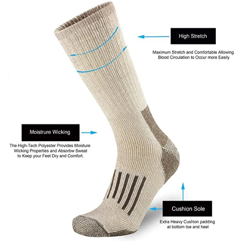 80% Wool Socks Warm Thicken Hi - đánh giá và giá Wool Hiking Sock
